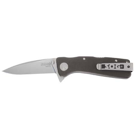 SOG TWI20 Twitch XL, Folding Knife 3.25in Satin Blade