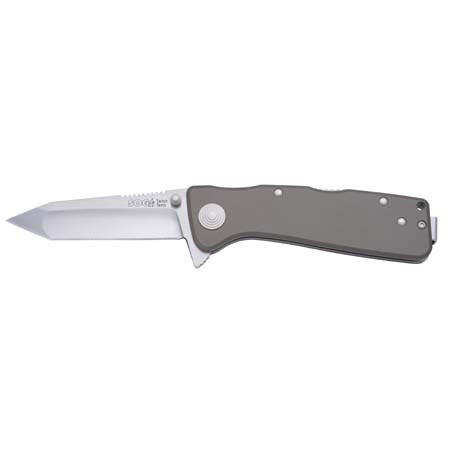 SOG Twitch XL, Folding Knife with 3.2" Satin Polished Stainless Steel Tanto Style Blade, & Grey Graphite Handle, Overall Length 7.375"