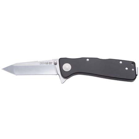 SOG Twitch XL, Folding Knife with 3.2" Polished Satin, Stainless Steel Tanto Style Blade, & Black Anodized Aluminum Handle, Overall Length 7.375"