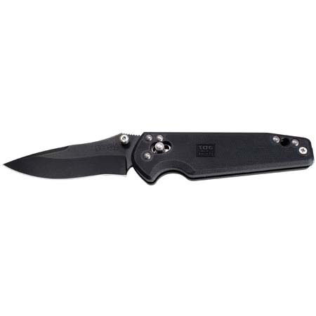 SOG Visionary I, Folding Knife with 3.0" Black Powder Coated Steel Blade, & Black Zytel Handle, Overall Length 7.0"