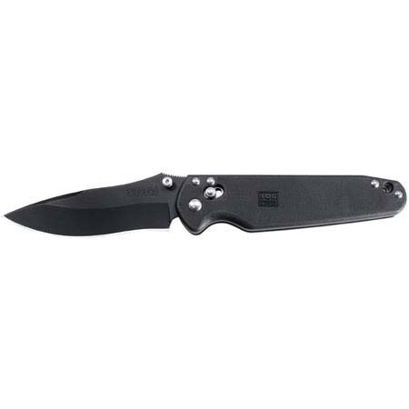 SOG Visionary II, Folding Knife with 3.75" Black Powder Coated Steel Blade, & Black Zytel Handle, Overall Length 8.37"
