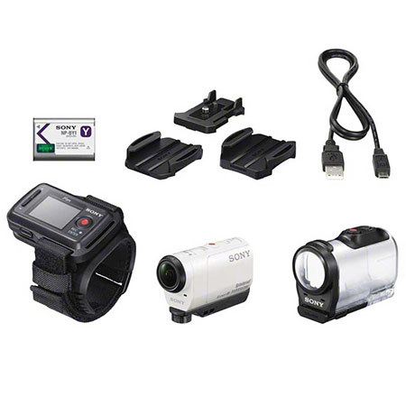 Sony HDR-AZ1 Mini Action Camera - White, with Live Remote