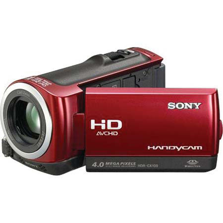 Sony HDR-CX100/R 8GB HD Memorystick Camcorder, Red