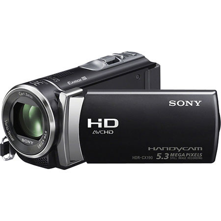Sony HDR-CX190 HD Flash Memory Camcorder, Black - Bundle - with 16GB