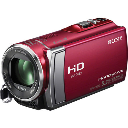Sony HDR-CX210 HD 8GB Flash Memory Camcorder, Red