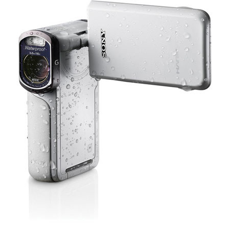 Sony HDR-GW77V Waterproof Full HD 16GB Flash Memory Camcorder, White