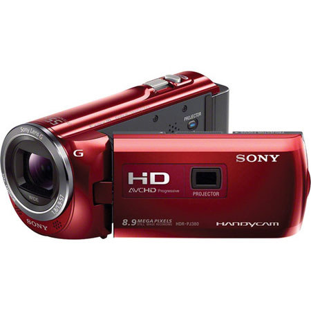 Sony 16GB HDR-PJ380 Handycam Camcorder with Projector, Red