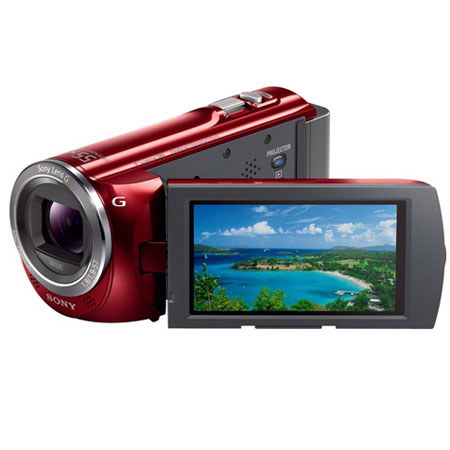 Sony - PAL - HDR-PJ380E Handycam Camcorder with Projector, Red