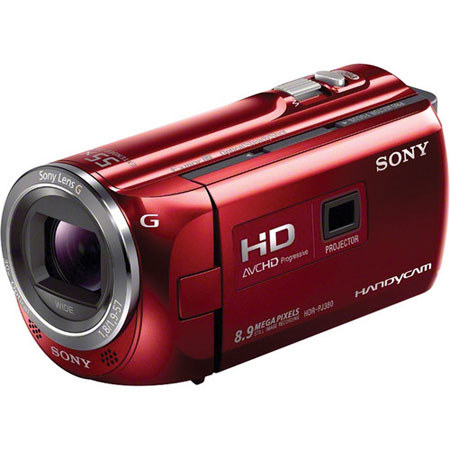 Sony 16GB HDR-PJ380 Handycam Camcorder with Projector, Red