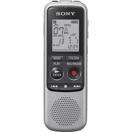 Sony 4GB Digital Voice IC Recorder, Built-In Stereo Microphones, AAA Batteries