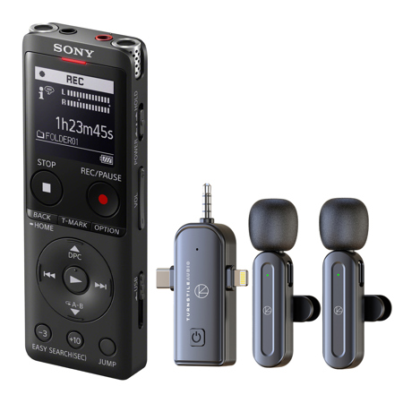 Sony ICD-UX570 Digital Voice Recorder, with Wireless Lavalier Microphone