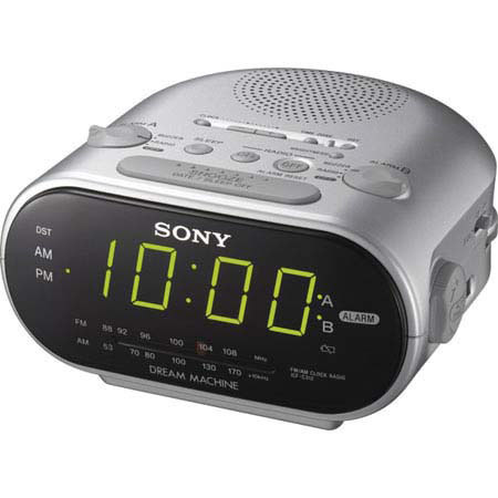 Sony ICF-C318 AM/FM Auto Time 2-Alarm Clock Radio-White