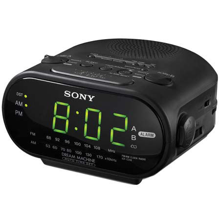 Sony ICFC318 AM/FM Automatic Time Set Clock Radio Black