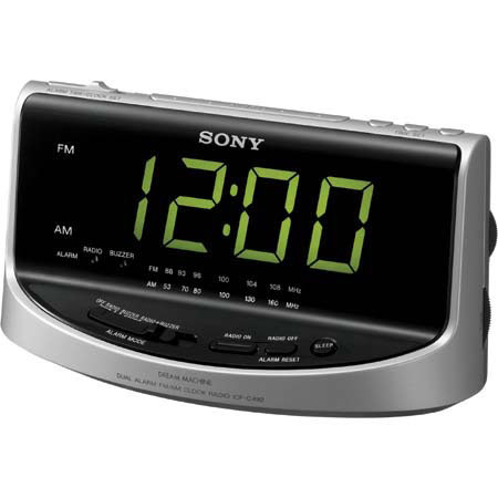 Sony ICF-C492 Large Display AM/FM Clock Radio, AC 120V