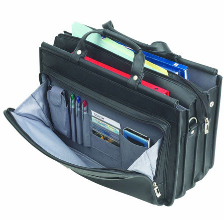Solo K46-4 Triple Compartment Portfolio, Black