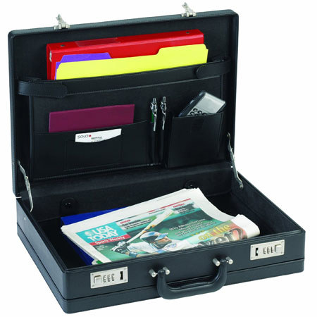 Solo Bags Solo K854 Vinyl Expandable Attache, Black
