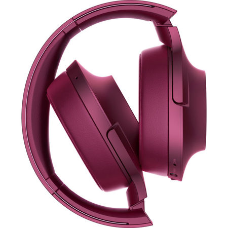 Sony MDR100ABN h.ear on Wireless NC Bluetooth Headphones, Bordeaux Pink