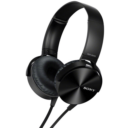 Sony MDR-XB450AP Extra Bass Closed-Back Headphones with In-Line Mic, Black