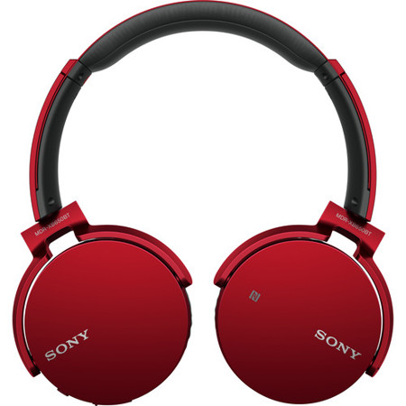 Sony MDR-XB650BT EXTRA BASS Bluetooth Headphones with On-board Microphone, Red
