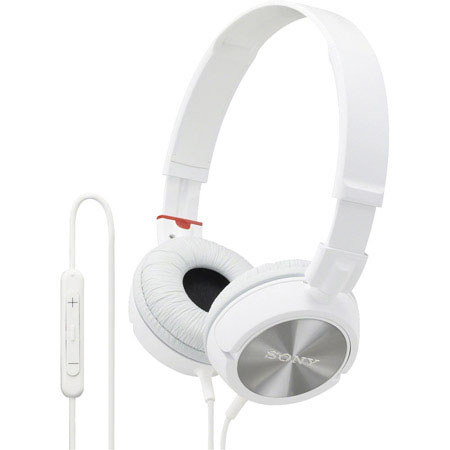 Sony MDR-ZX300IP ZX Series Stereo Headphones, Whit