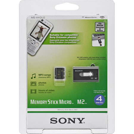 Sony 4GB Memory Stick Micro with M2 Duo USB Adaptor