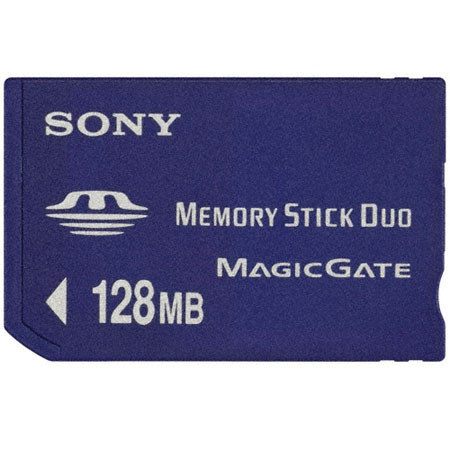 Sony 128mb Memory Stick Duo with Magic Gate, Memory Card with Adapter.