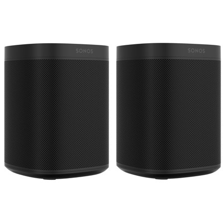 Sonos One SL Speaker for Stereo Pairing & Home Theater Surrounds, Black, Pair