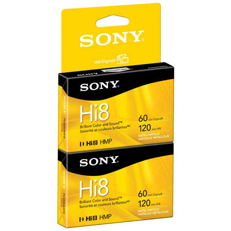 Sony 120-Minute Tape for Sony Hi8 and Digital8 Camcorders, 2-Pack