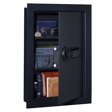 Stack-On In-Wall Safe with Electronic Lock and 2x Removable Shelves
