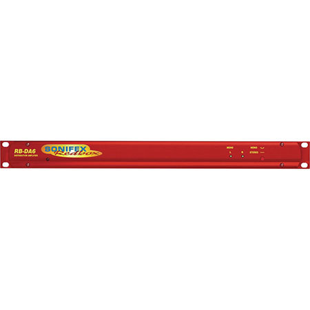 Sonifex RB-DA6 6 Way Stereo Distribution Amplifier, 20Hz-20kHz Frequency Response, >20kOhm Input & <50Ohm Output Impedance, 2x XLR 3-pin Female Input, 1U