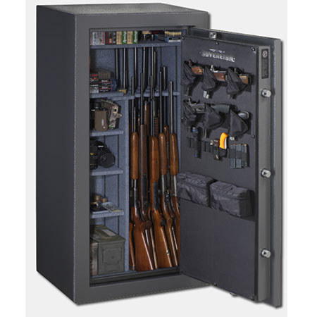 Stack-On S-25-GY-E-S 25-Gun Safe with Electronic Lock & Door Storage, Gray