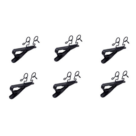 Sony SAD-W88BL Double Clip for ECM-88BPT Microphone, 6 Pack, Black