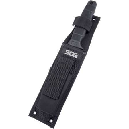 SOG SEAL Team Elite, Partially Serrated 7" Fixed Blade Knife, Sheath, Black TiNi