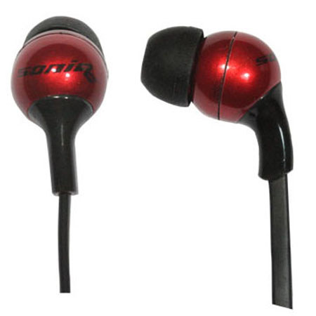 Soniq BOOM! Deep Bass Isolation Earphones, Red