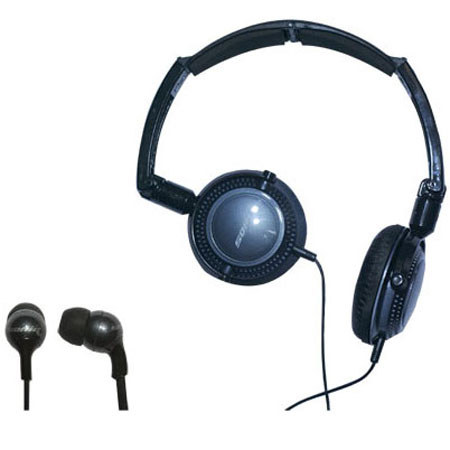Soniq KABOOM! Headphone/Earphone Combo Pack, Black