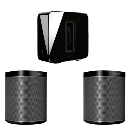 Sonos SUB Wireless Subwoofer with SONOSNet 2.0 Gloss Black W/2x Smart Speakers