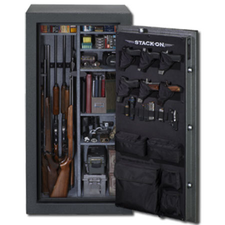 Stack-on TD-28-GP-E-S Gun Safe with Combination Lock & Door Storage, Pebble Gray