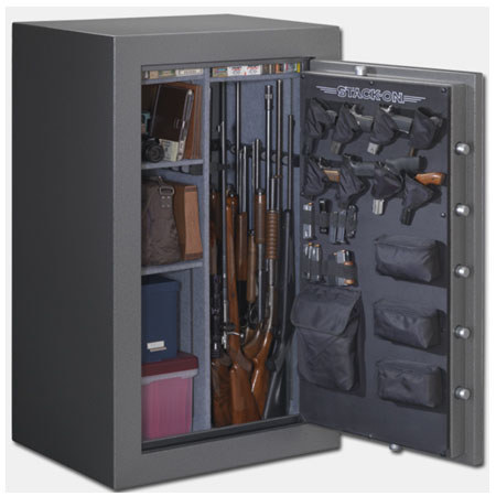 Stack-On 36 Gun Safe with Combination Lock and Door Storage, Gray Pebble