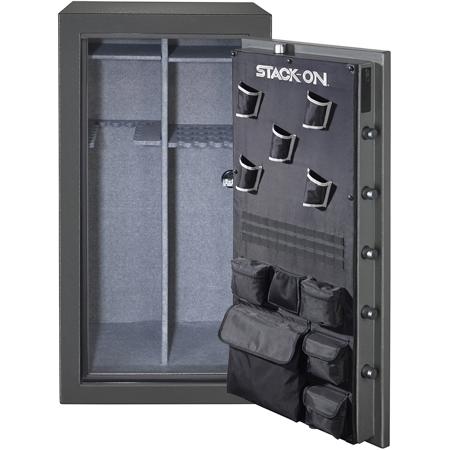 Stack-On 36-40 Gun Capacity Safe with Biometric Fingerprint Lock, Gray Pebble