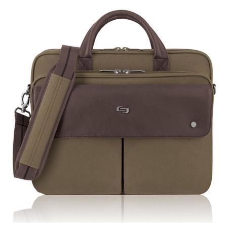 Solo Bags 15.6" Executive Laptop Briefcase, Khaki/Brown