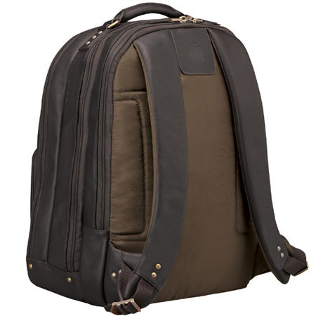 Solo VTA7013 15.6" Leather Laptop Backpack, Espresso