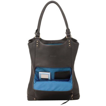 Solo VTA8023 15.4" Vintage Leather Ladies Tote Bucket, Espresso