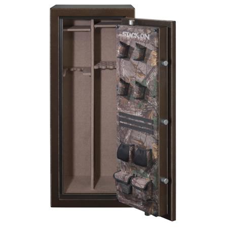 Stack-On 22-24 Gun Capacity Safe with Back-lit Electronic Lock, Brown Hammertone