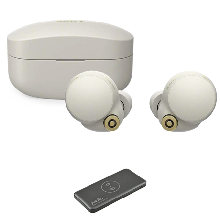 Sony WF-1000XM4 Noise Canceling Earbuds, Silver w/ 10000mAh Sony WF-1000XM4 Noise Canceling Earbuds, Silver w/ 10000mAh