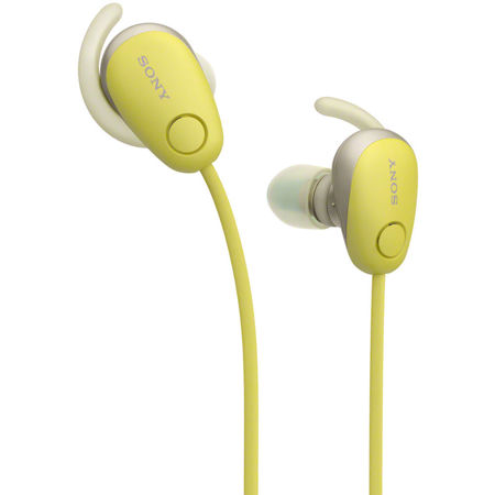 Sony WISP600N Wireless Noise-Canceling In-Ear Sports Headphones with Mic, Yellow