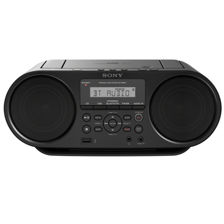 Sony ZS-RS60BT CD Boombox Bluetooth Speaker, Single, Black