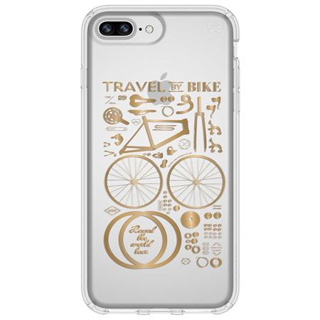 Speck Presidio Clear+Print Case f/iPhone8+/7+/6s+/6+,CityBike MetallicGold,YL/CL