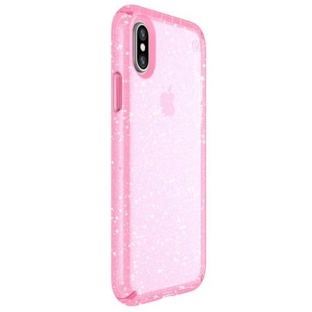 Speck Presidio Clear+Glitter Case f/iPhone X,Bella Pink w/Gold Glitter/BellaPink
