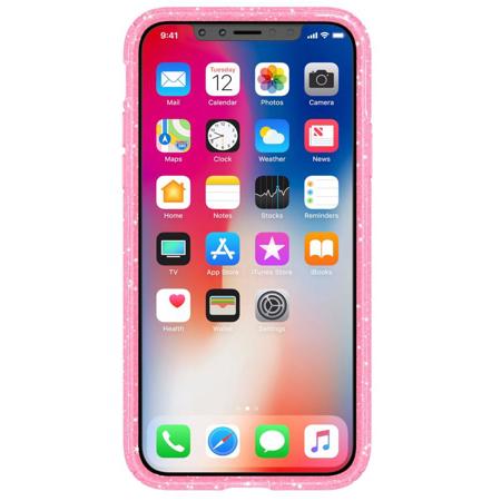 Speck Presidio Clear+Glitter Case f/iPhone X,Bella Pink w/Gold Glitter/BellaPink