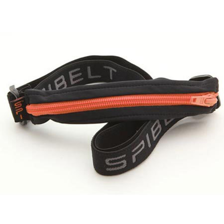 SPIbelt Original Small Personal Item Belt, Black Fabric/Orange Zipper